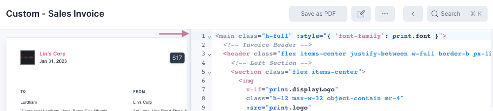 Resize Template Editor