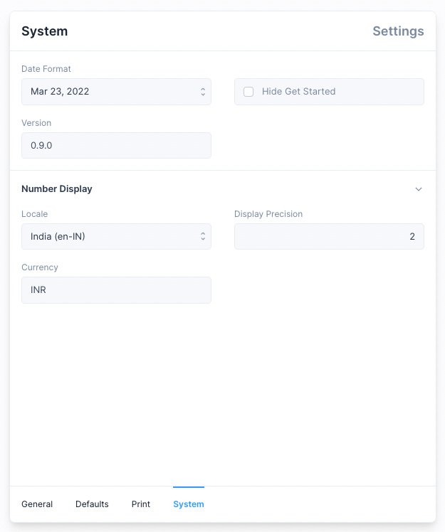 System Settings